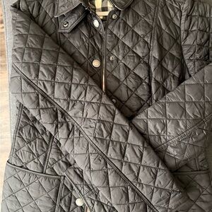 Burberry Black Quilted Jacket with Signature Check Lining